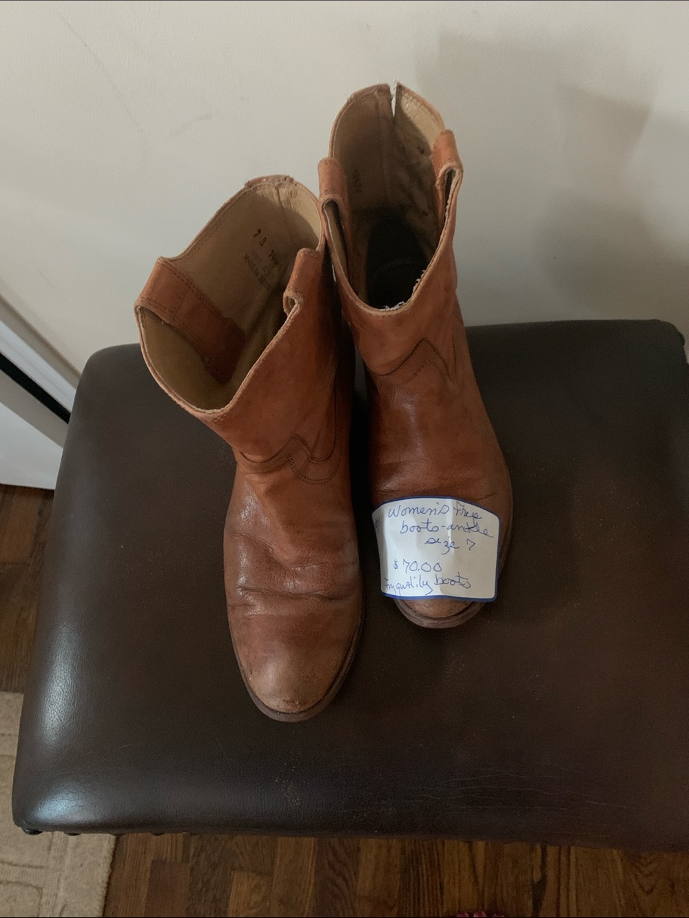 Frye Women's Tan Leather Heeled Boots